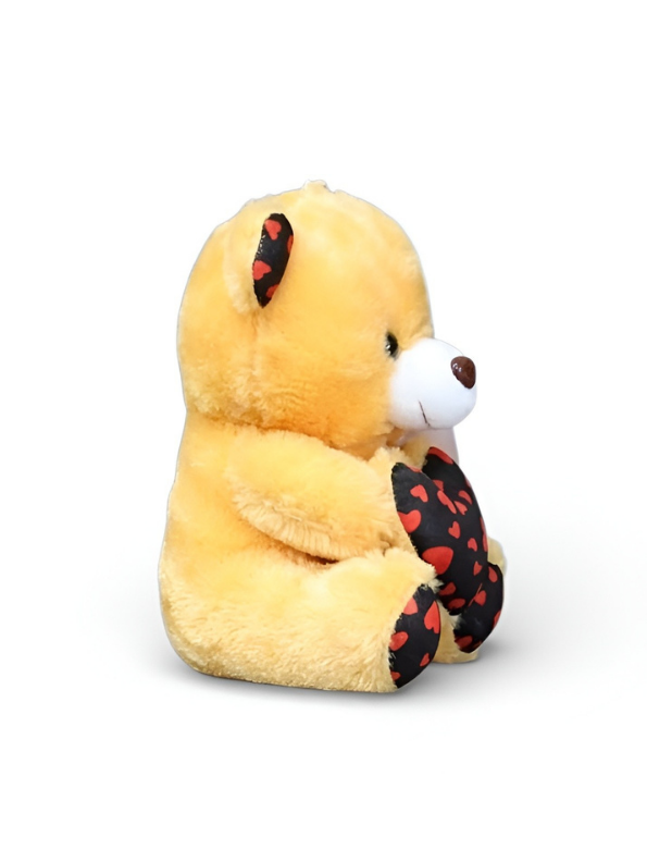 Cute 21cm Plush Stuffed Teddy with Red & Black Heart Yellow ST16170.