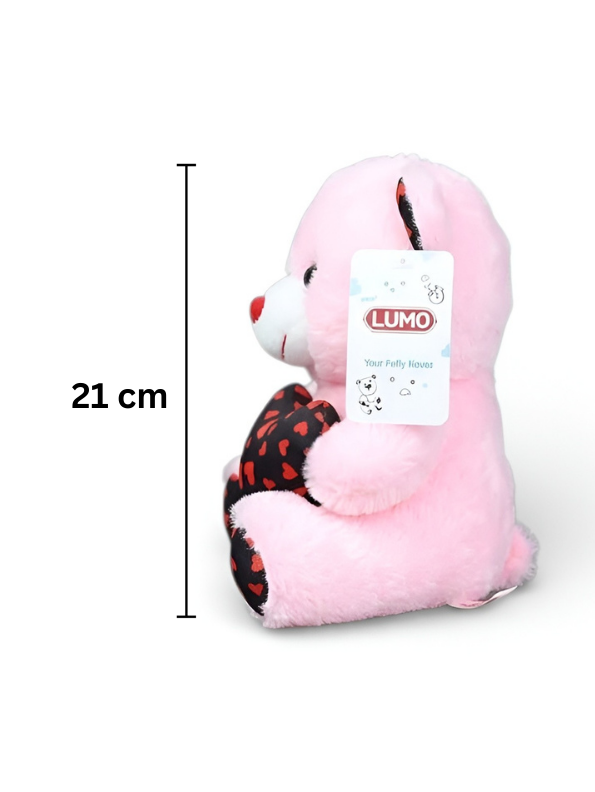 Cute 21cm Plush Stuffed Teddy with Red & Black Heart ST16170.