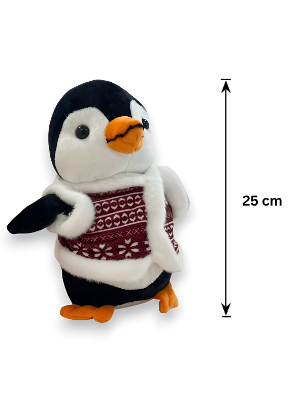 Cute 25cm Penguin Plush Stuffed Animal Toy with Winter Snowflake Vest ST16021.
