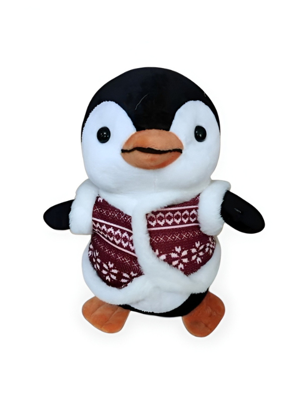 Cute 25cm Penguin Plush Stuffed Animal Toy with Winter Snowflake Vest ST16021.