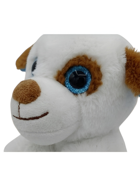 Cute 6-Inch White Puppy Plush – Soft Blue-Pawed Stuffed Dog Toy ST14951.