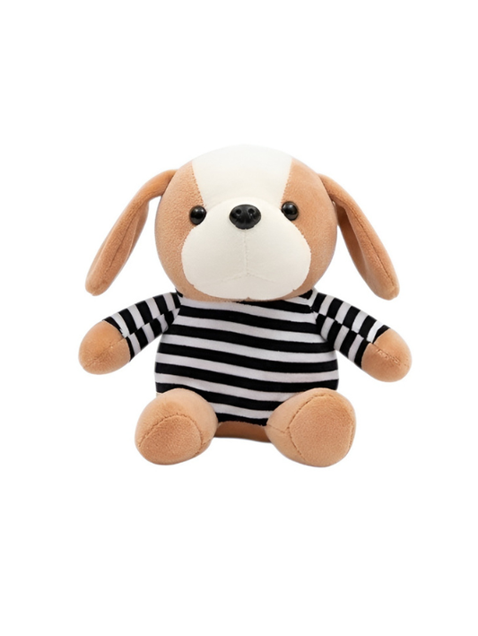 Cute 7-Inch Plush Puppy Dog in Striped T-Shirt – ST12232.