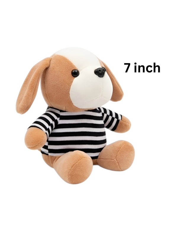 Cute 7-Inch Plush Puppy Dog in Striped T-Shirt – ST12232.