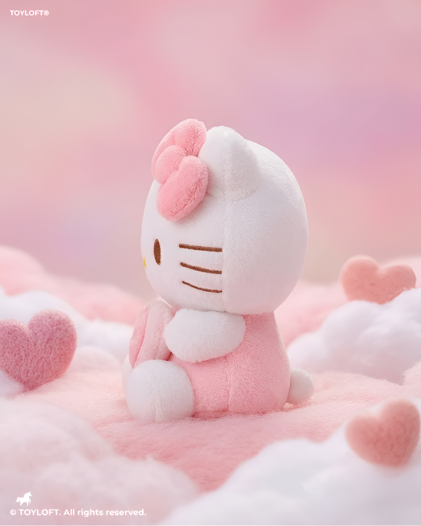 Cute 7" Hello Kitty "Kiss Me" Plush Toy – Soft Pink Heart Stuffed Animal ST11939