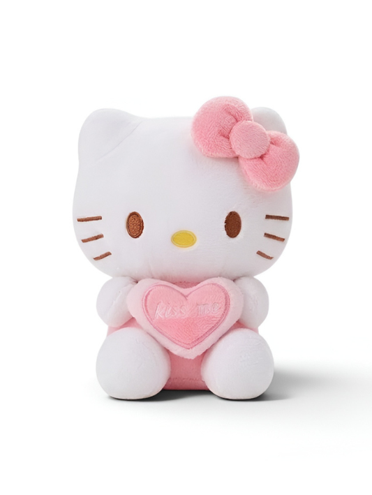 Cute 7" Hello Kitty "Kiss Me" Plush Toy – Soft Pink Heart Stuffed Animal ST11939