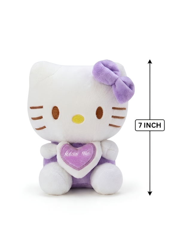 Cute 7" Hello Kitty "Kiss Me" Plush Toy – Soft Purple Heart Stuffed Animal ST11939