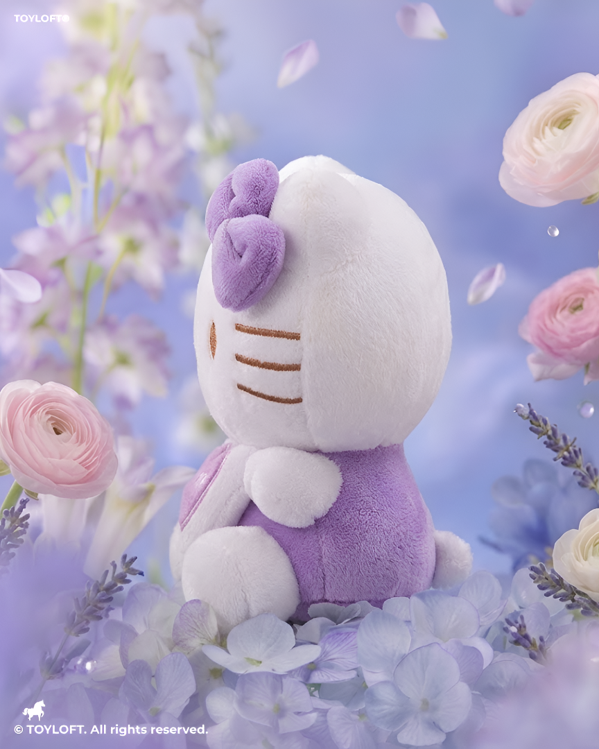 Cute 7" Hello Kitty "Kiss Me" Plush Toy – Soft Purple Heart Stuffed Animal ST11939