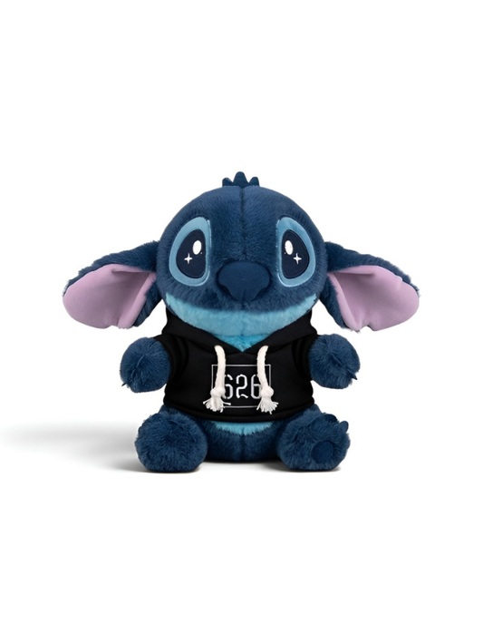 Cute 8-Inch Blue Stitch Plush Toy with Black 626 Hoodie | Soft Stuffed Toy Figure Gift for Kids & Collectors ST15957