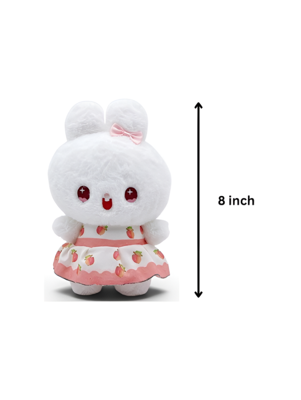 Cute 8-Inch Peach Print Bunny Rabbit Plush Toy – Soft Stuffed Animal for Kids & Collectors ST14488