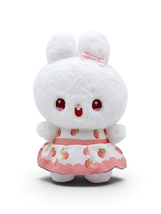 Cute 8-Inch Peach Print Bunny Rabbit Plush Toy – Soft Stuffed Animal for Kids & Collectors ST14488