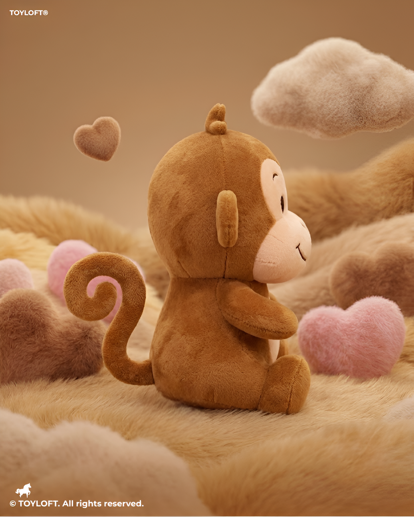 Cute 8-Inch Stuffed Monkey Plushie – Huggable Soft Toy Holding Red Heart ST16755