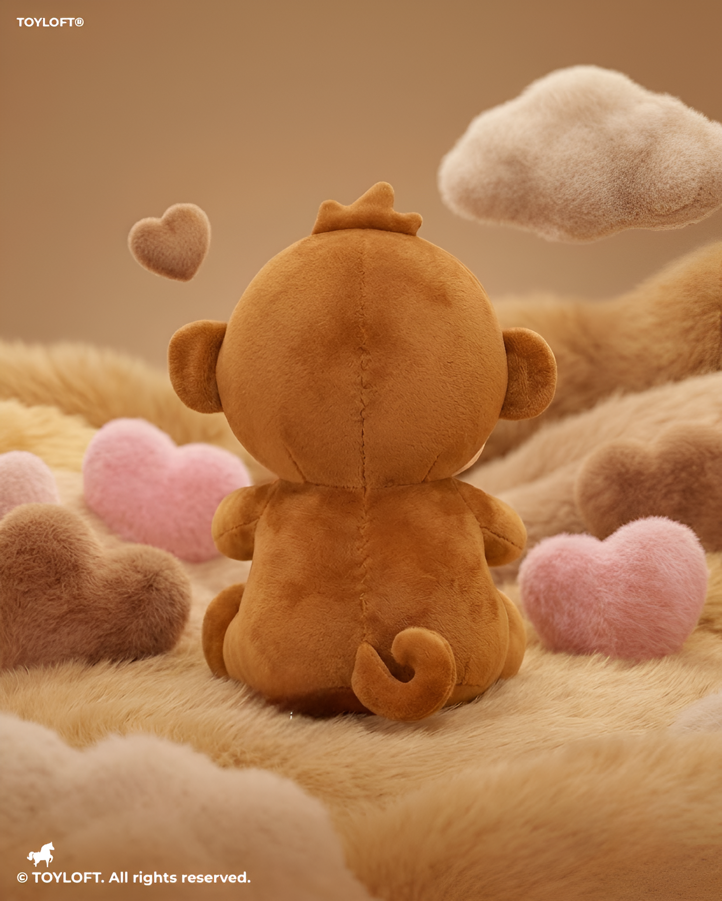 Cute 8-Inch Stuffed Monkey Plushie – Huggable Soft Toy Holding Red Heart ST16755