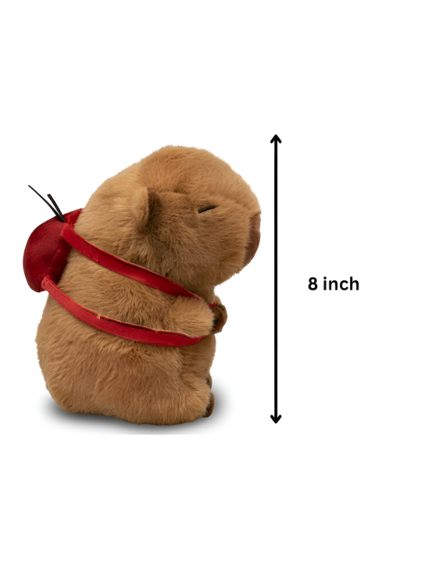 Cute 8-inch Capybara Soft Toy Soft Huggable Toy with Red Backpack Detail ST16785