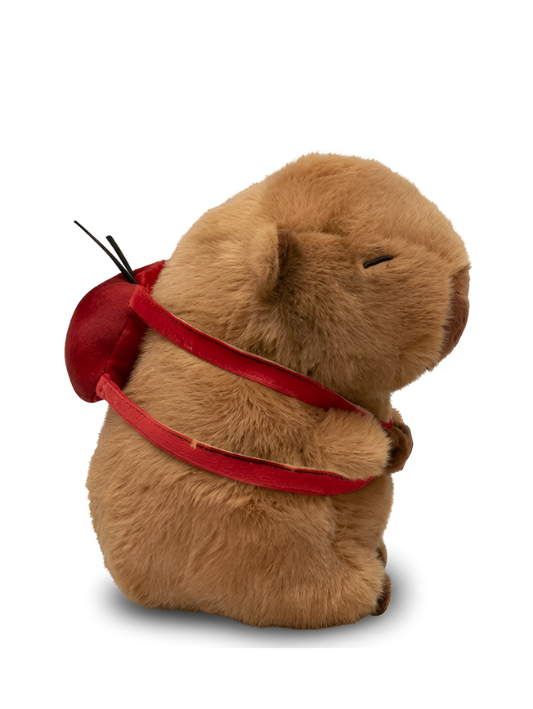 Cute 8-inch Capybara Soft Toy Soft Huggable Toy with Red Backpack Detail ST16785