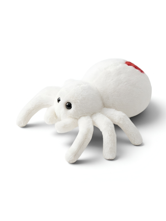 Cute 8 Inch Plush Spider Toy with Red Heart - White ST14126.