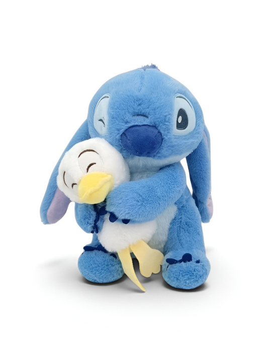 Cute Blue Stitch Plush Hugging White Duck Soft Toy 8 Inch – Ultra-Soft Cute Plushie Collectible ST15961