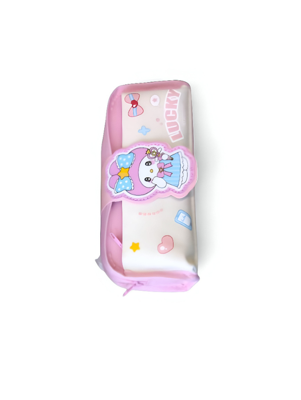 Baby Pink - Cute Cartoon Pencil Pouch with Lucky Charm | Portable Pen Case with Handle | Kawaii Stationery Organizer for Girls NOVHBC-1881008.