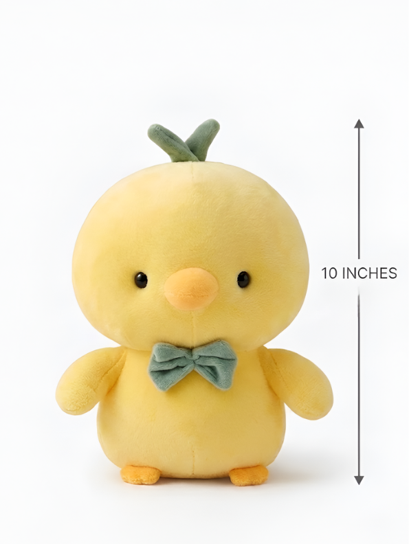 Cute Chick Plush Toy – 10-Inch Soft Stuffed Duckling with Bowtie, Adorable Soft Toy for Kids ST15748