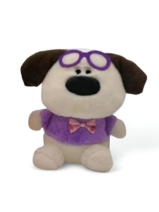 Purple - Cute Dog Soft Toy with Glasses – Adorable Plush Toy for Kids & Dog Lovers 8 inch - MS14489.