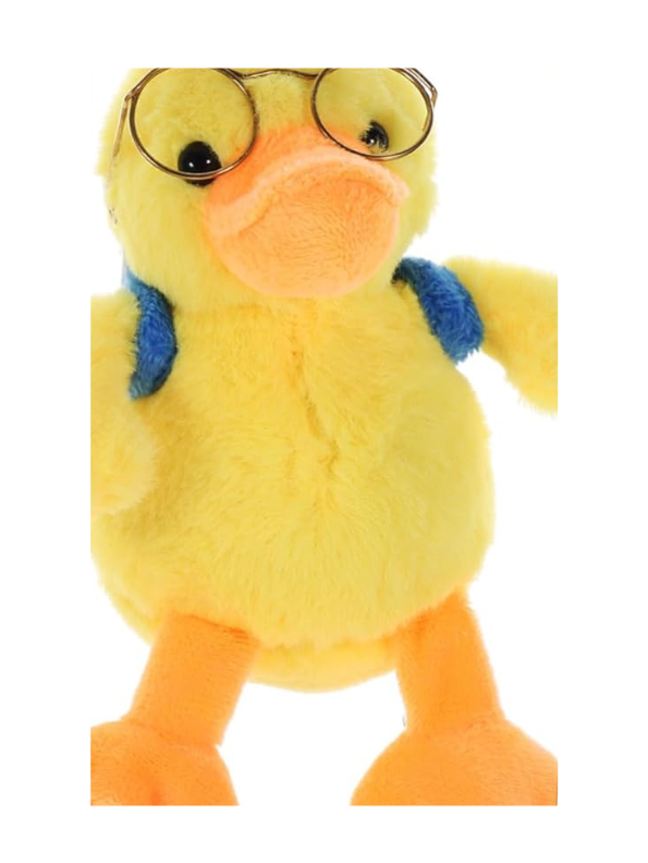 Yellow - Cute Duck Plushie with Mini Backpack & Eyeglasses – Soft Cuddly Stuffed Toy for Kids LMI11615.