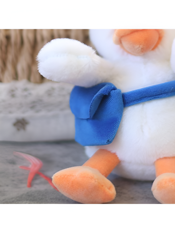 Cute Duck Plushie with Mini Backpack & Eyeglasses – Soft Cuddly Stuffed Toy for Kids LMI11615.