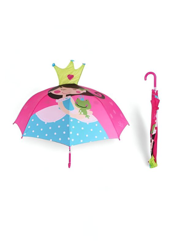 Cute Girl with Frog Umbrella and Crown on Top – 47cm Whimsical Anime-Inspired Art NOV9696.