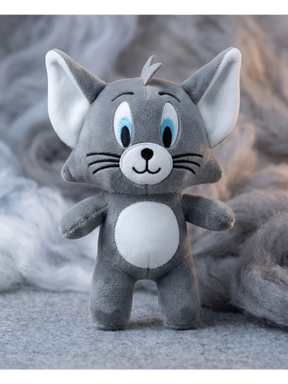 Cute Grey Tom Cat Plush Toy 7-Inch – Soft Cartoon Stuffed Toy ST16775.