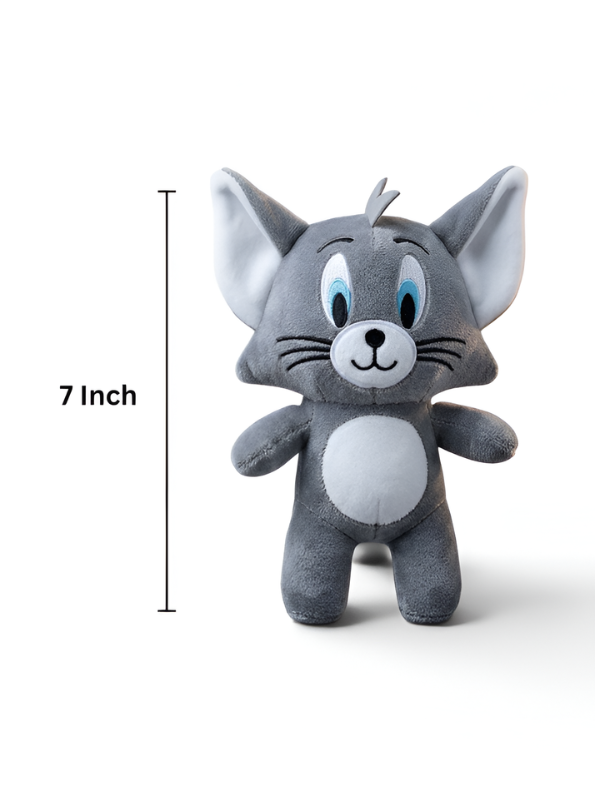 Cute Grey Tom Cat Plush Toy 7-Inch – Soft Cartoon Stuffed Toy ST16775.