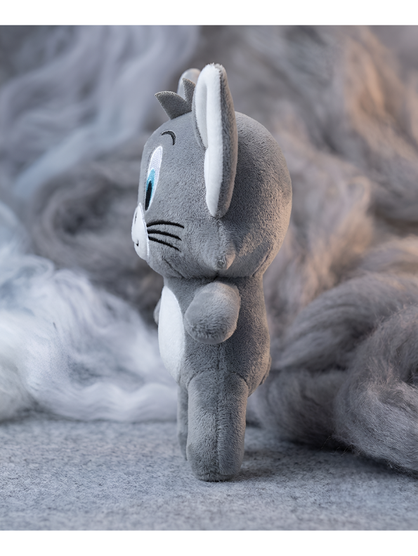Cute Grey Tom Cat Plush Toy 7-Inch – Soft Cartoon Stuffed Toy ST16775.
