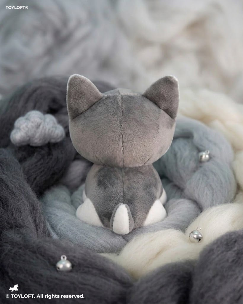 Cute Husky Dog Soft Toy with Bell 7 Inch– Ultra-Soft Grey & White Plush Puppy Stuffed Animal ST14541