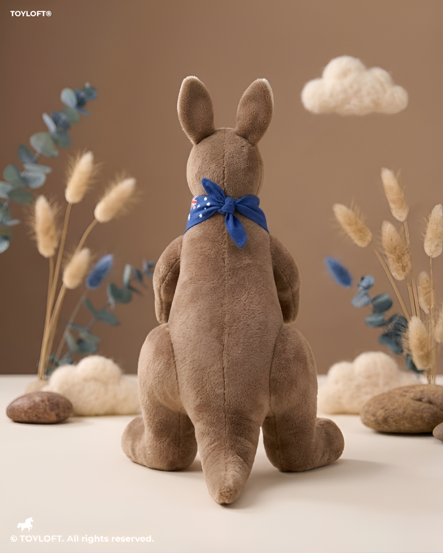 Cute Kangaroo Plush with Baby Joey in Pouch – Brown 8-Inch Stuffed Animal Soft Toy ST11554