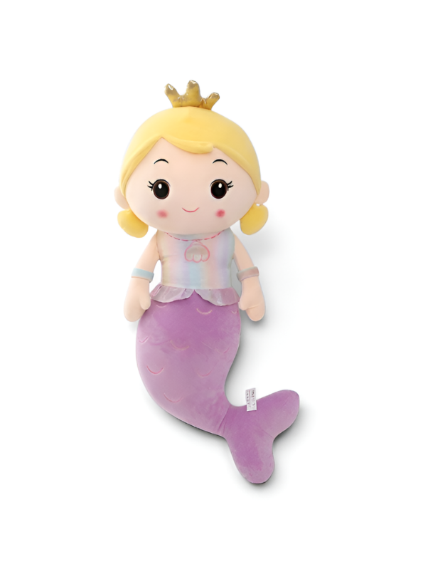 Cute Mermaid Princess Plush Doll 8-Inch– Soft Stuffed Toy with Golden Crown ST11598