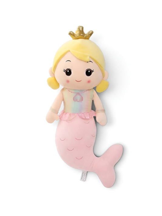 Cute Mermaid Princess Plush Doll 8-Inch– Soft Stuffed Toy with Golden Crown ST11598