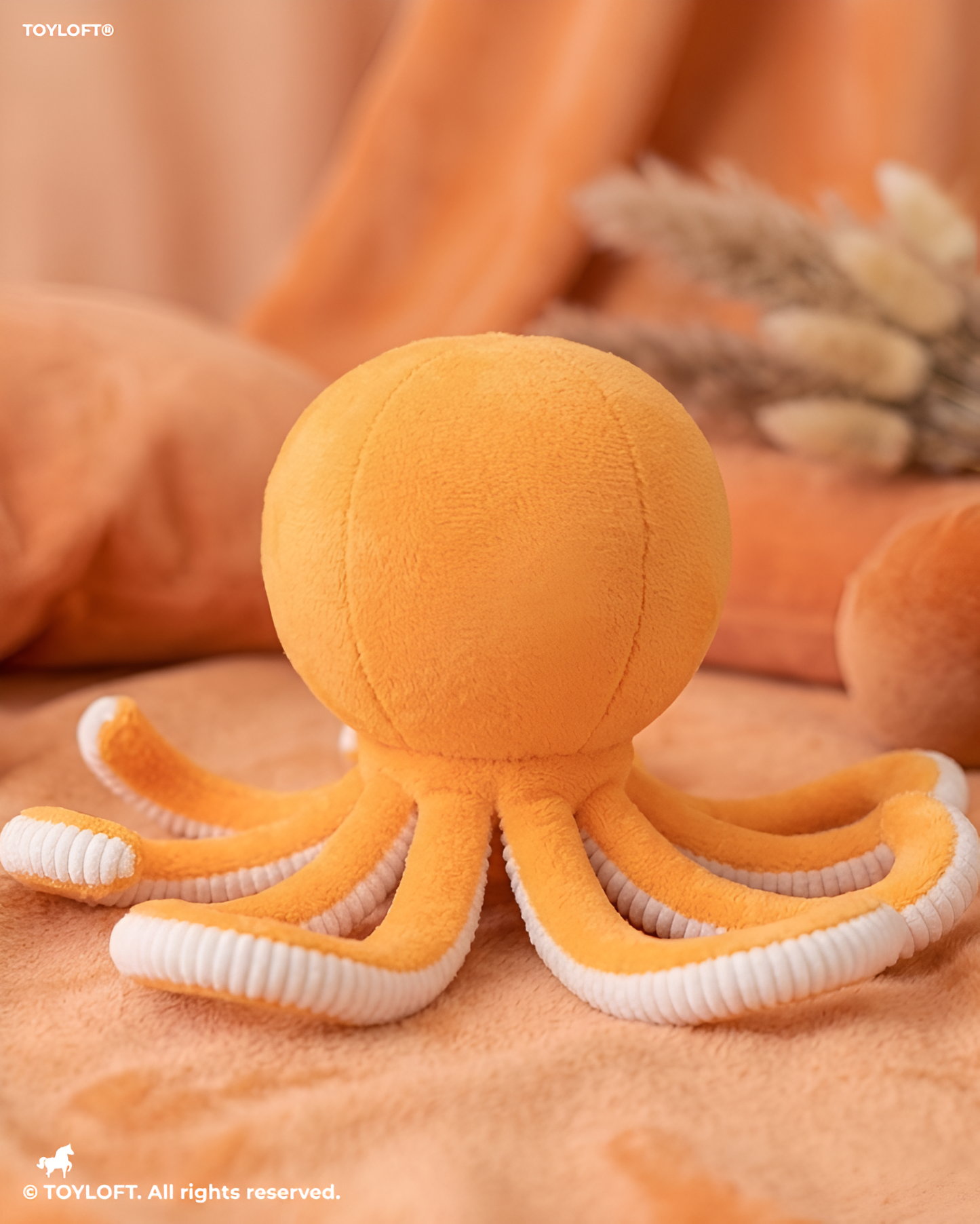 Cute Octopus Plush Toy 8 Inch – Soft Stuffed Ocean Animal Toy Orange ST11536.