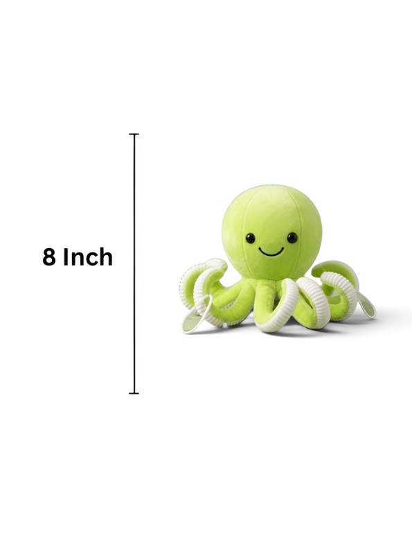 Cute Octopus Plush Toy 8 Inch – Soft Stuffed Ocean Animal Toy Green ST11536.