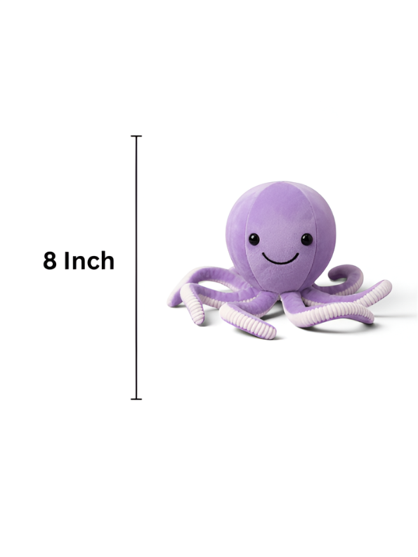 Cute Octopus Plush Toy 8 Inch – Soft Stuffed Ocean Animal Toy Lavender ST11536.