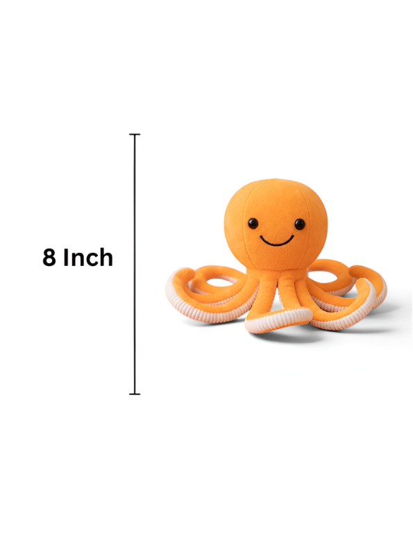 Cute Octopus Plush Toy 8 Inch – Soft Stuffed Ocean Animal Toy Orange ST11536.