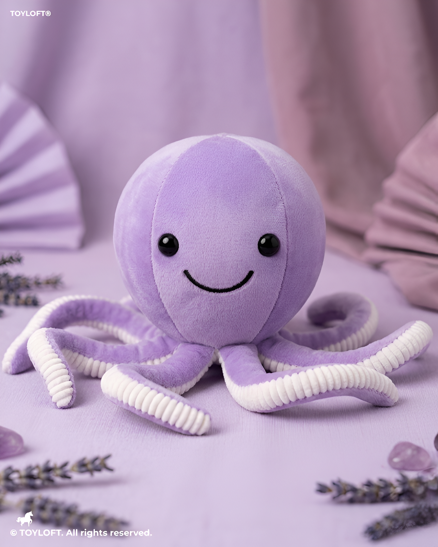 Cute Octopus Plush Toy 8 Inch – Soft Stuffed Ocean Animal Toy Lavender ST11536.