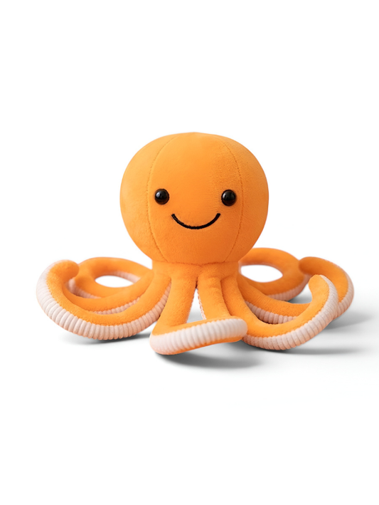 Cute Octopus Plush Toy 8 Inch – Soft Stuffed Ocean Animal Toy Orange ST11536.