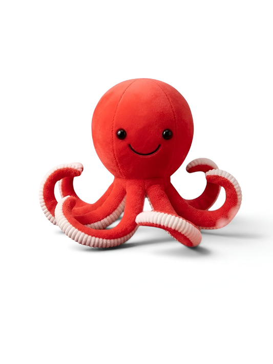 Cute Octopus Plush Toy 8 Inch – Soft Stuffed Ocean Animal Toy Red ST11536.