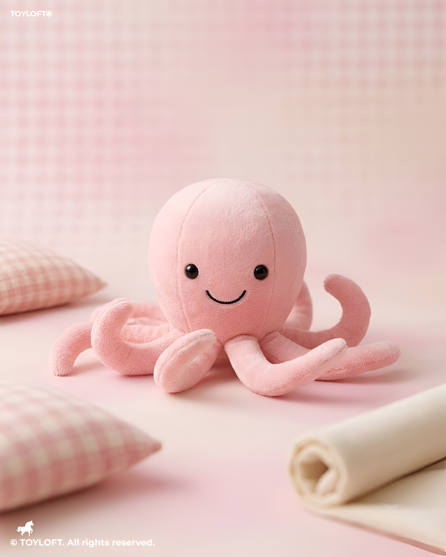Cute Octopus Plush Toy 8 Inch – Soft Stuffed Ocean Animal Toy Pink ST11536.