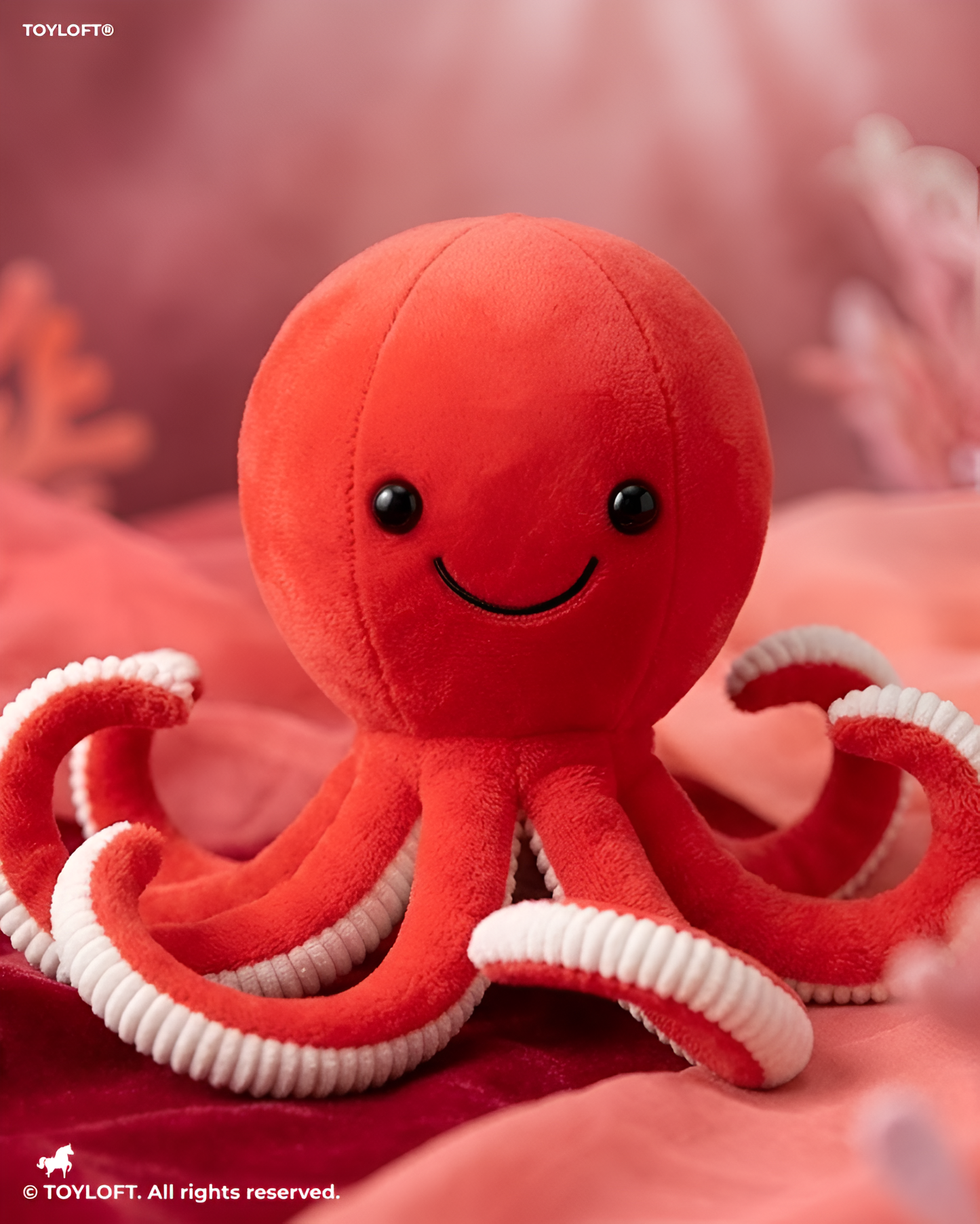 Cute Octopus Plush Toy 8 Inch – Soft Stuffed Ocean Animal Toy Red ST11536.
