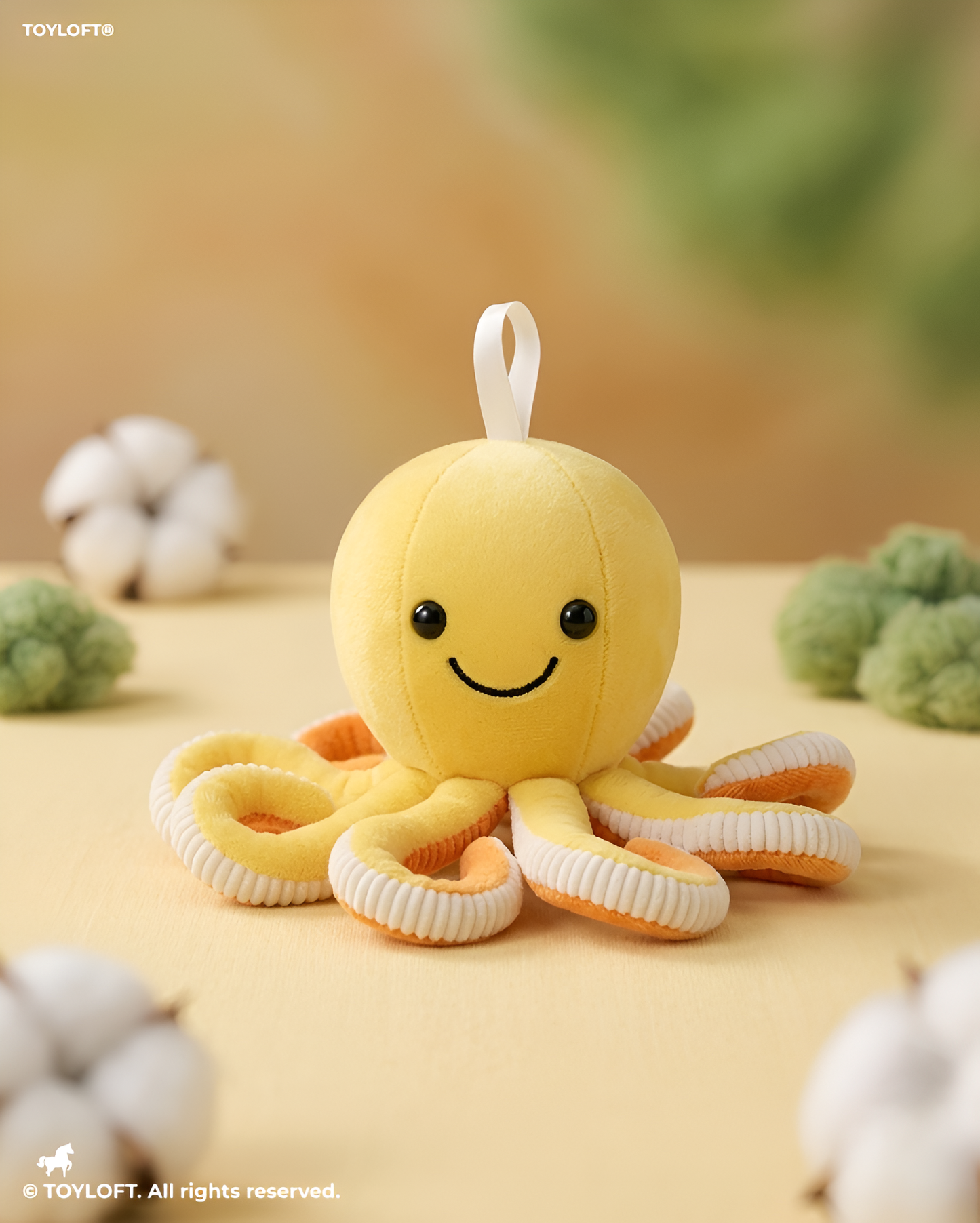 Cute Octopus Plush Toy 8 Inch – Soft Stuffed Ocean Animal Toy Yellow ST11536.