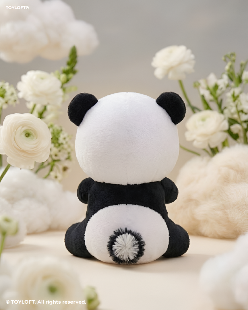 Cute Panda Plush Soft Toy with Bamboo Leaf 7 Inch – ST12515.