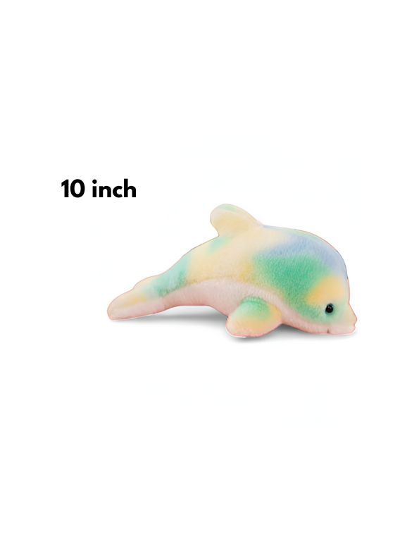 Cute Pastel Dolphin Plush Toy – Soft & Cuddly 10-Inch Stuffed Animal for Kids & Collectors LMI11472.
