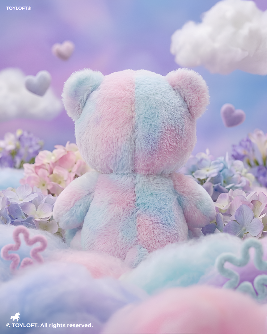 Cute Pastel Rainbow Teddy Bear 8" Soft Toy Plush with Rhinestone Bowtie ST11094