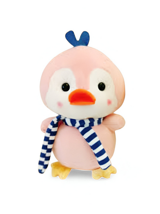 Cute Pink Duck Stuffed Animal with Blue Scarf, 7-Inch Plush Toy for Kids LMI11603.