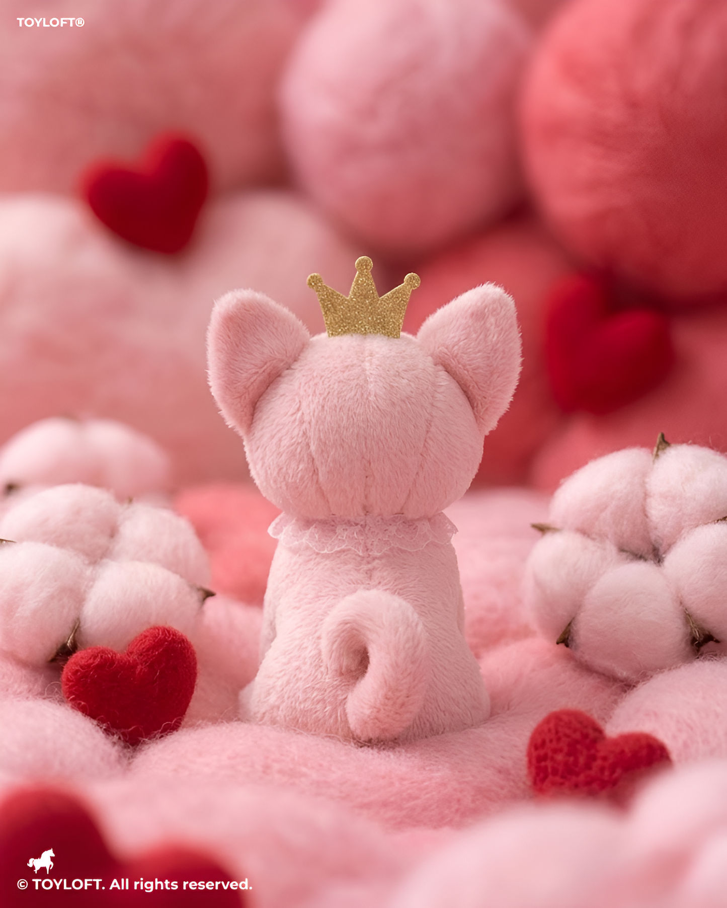 Cute Pink Puppy Soft Toy with Gold Crown & Pink Rruff – 8-Inch Stuffed Animal Plushie for Kids and Girls ST11091