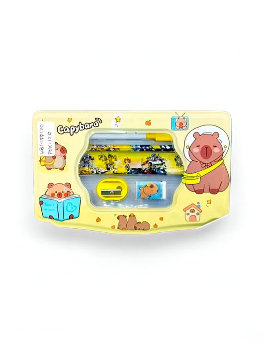 Yellow - Cute Capybara Pencil Case | 3D Design Stationery Pouch for Girls | Back to School Organizer Gift NOVHBC-1881120.