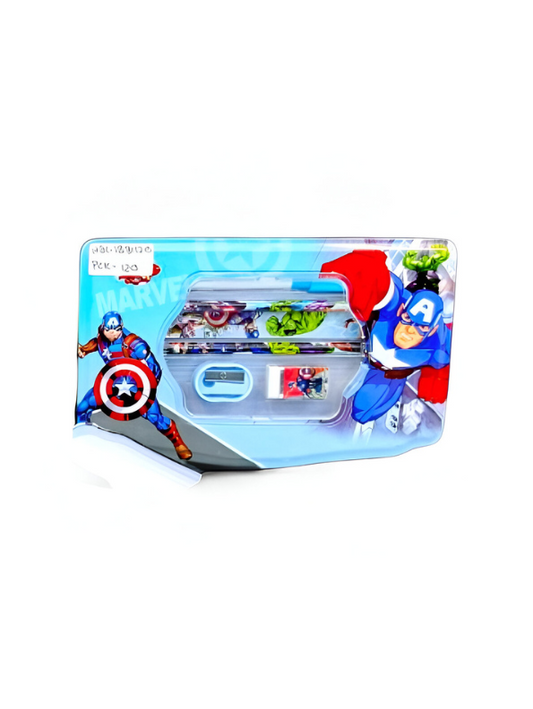 Blue - Cute Captain America Pencil Case | 3D Design Stationery Pouch for Girls | Back to School Organizer Gift NOVHBC-1881120.